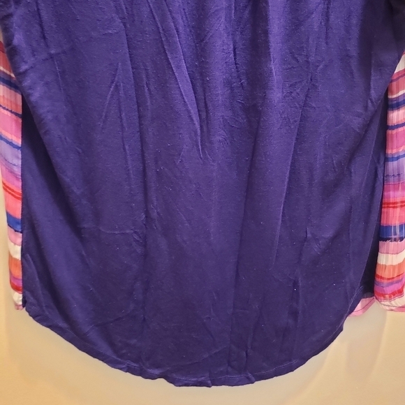 41 Hawthorn Multicolor Striped Top Pink Purple Blue Womens Size Medium - Picture 7 of 9